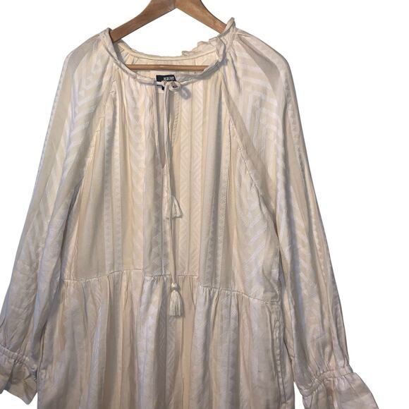 Maeve Anthropologie Dress Dominique Embroidered Tunic Ivory Womens Size XL - Picture 11 of 12